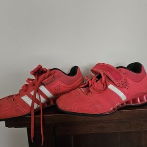 Red Adidas weightlifting shoes Size 10